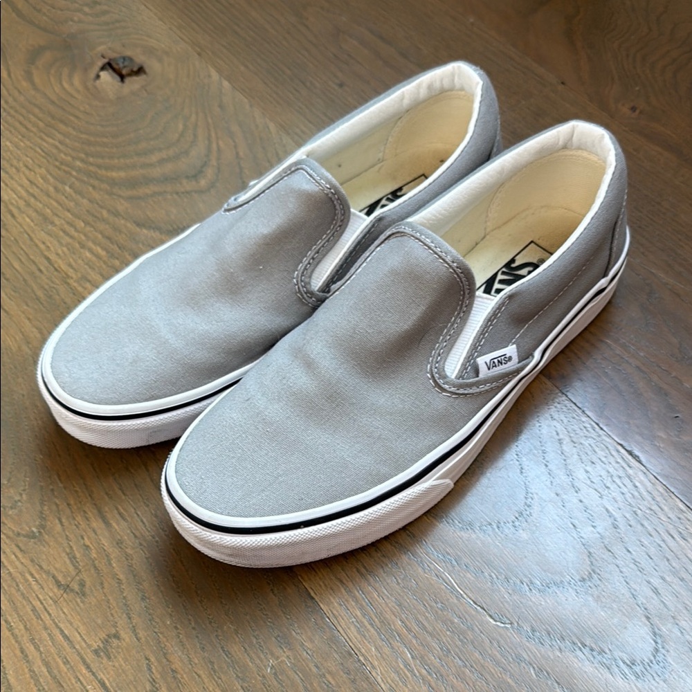 Vans Gray Slip-On Loafers with Elastic Panels